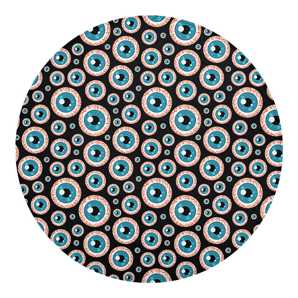 Creepy Eyeball Pattern Print Round Blanket