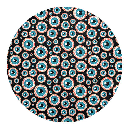 Creepy Eyeball Pattern Print Round Blanket