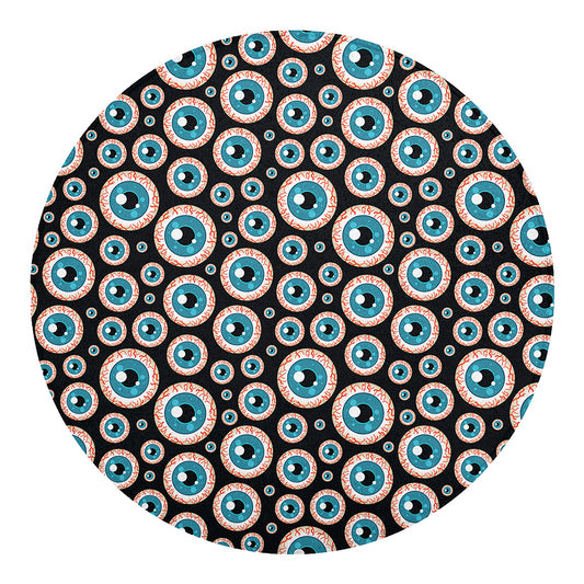 Creepy Eyeball Pattern Print Round Blanket