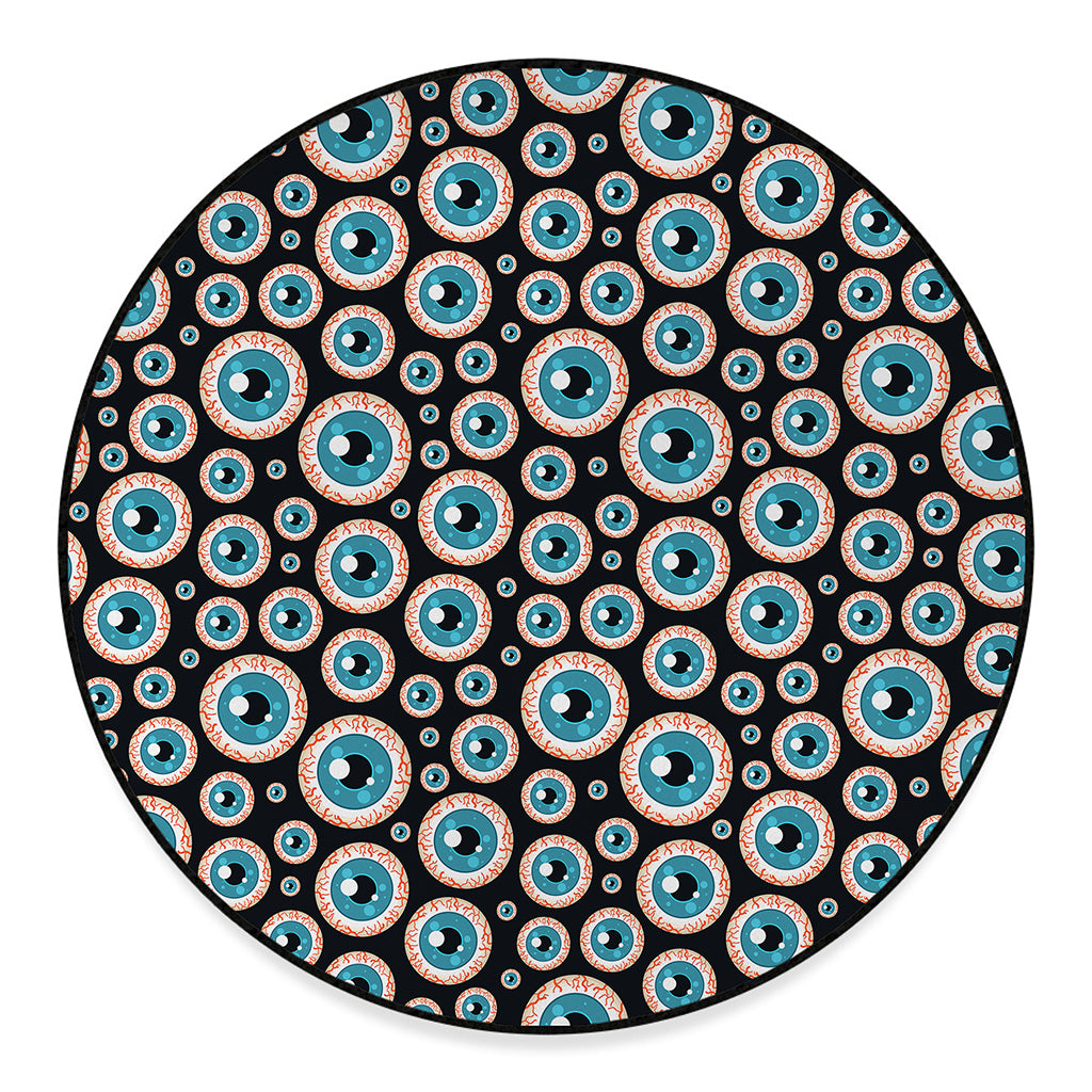 Creepy Eyeball Pattern Print Round Floor Mat
