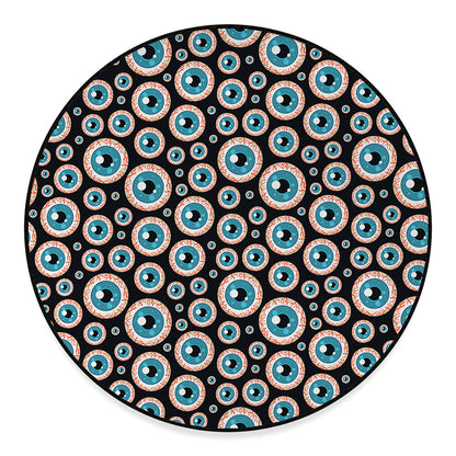 Creepy Eyeball Pattern Print Round Floor Mat