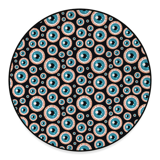 Creepy Eyeball Pattern Print Round Floor Mat