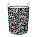 Creepy Eyeball Pattern Print Round Laundry Basket