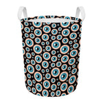 Creepy Eyeball Pattern Print Round Laundry Basket