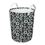 Creepy Eyeball Pattern Print Round Laundry Basket