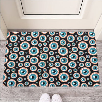 Creepy Eyeball Pattern Print Rubber Doormat