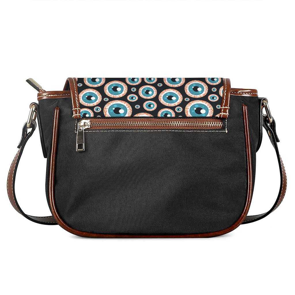 Creepy Eyeball Pattern Print Saddle Bag