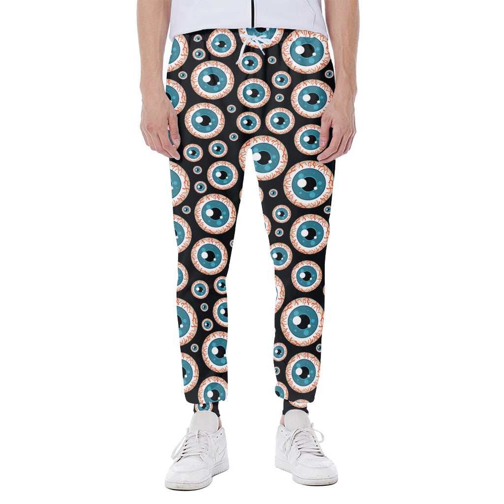 Creepy Eyeball Pattern Print Scuba Joggers
