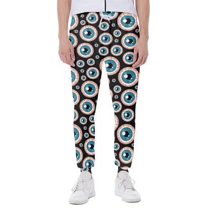 Creepy Eyeball Pattern Print Scuba Joggers