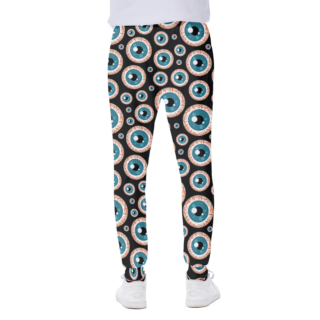 Creepy Eyeball Pattern Print Scuba Joggers