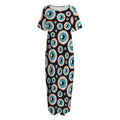 Creepy Eyeball Pattern Print Short Sleeve Long Nightdress