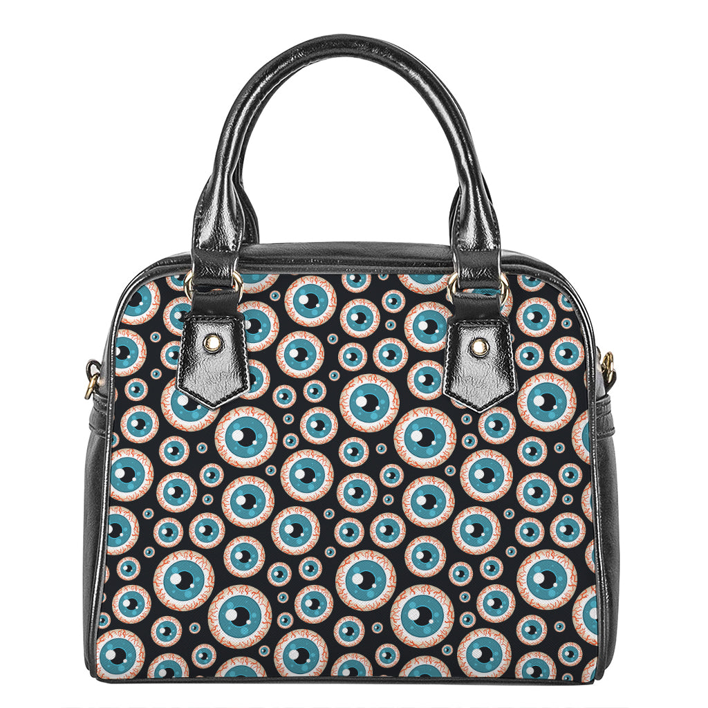 Creepy Eyeball Pattern Print Shoulder Handbag