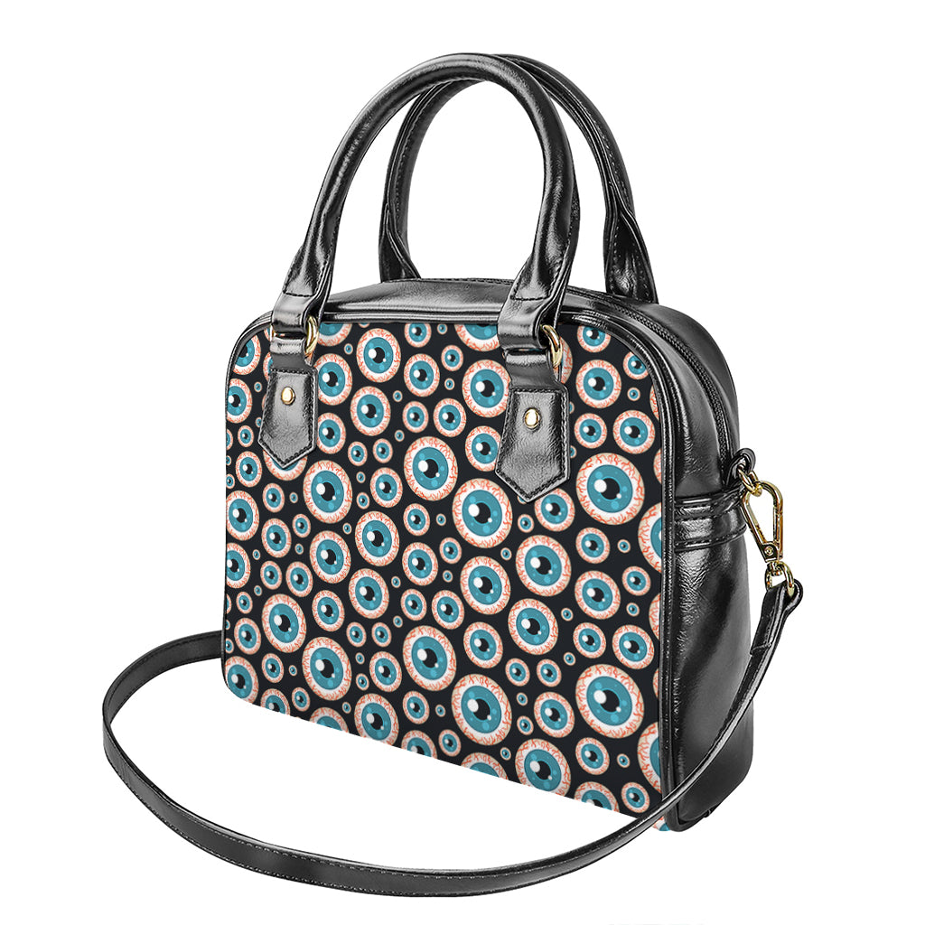 Creepy Eyeball Pattern Print Shoulder Handbag