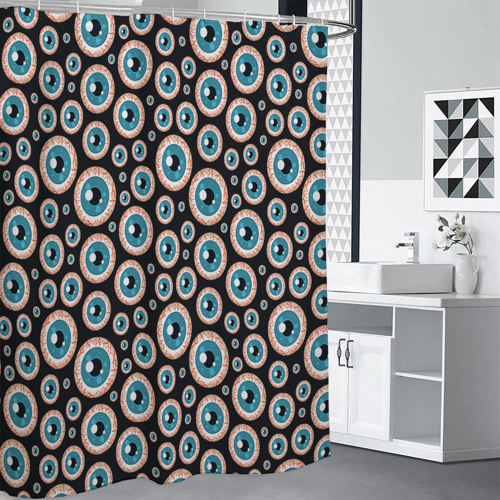 Creepy Eyeball Pattern Print Shower Curtain