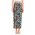 Creepy Eyeball Pattern Print Side Slit Maxi Skirt