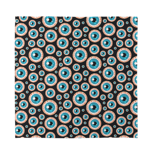 Creepy Eyeball Pattern Print Silk Bandana
