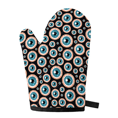 Creepy Eyeball Pattern Print Single Oven Mitt