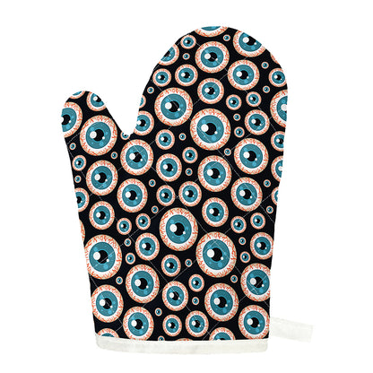 Creepy Eyeball Pattern Print Single Oven Mitt