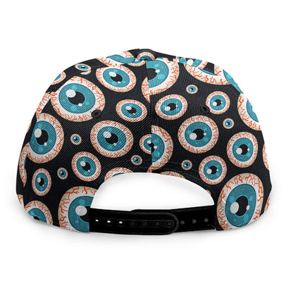 Creepy Eyeball Pattern Print Snapback Cap