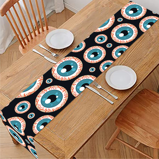 Creepy Eyeball Pattern Print Table Runner