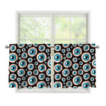 Creepy Eyeball Pattern Print Tier Curtains
