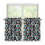 Creepy Eyeball Pattern Print Tier Curtains