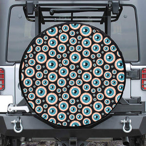 Creepy Eyeball Pattern Print Tire Cover