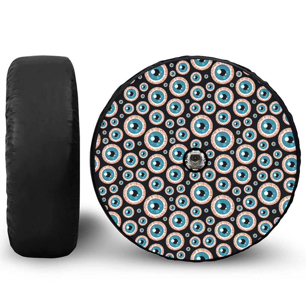 Creepy Eyeball Pattern Print Tire Cover With Camera Hole