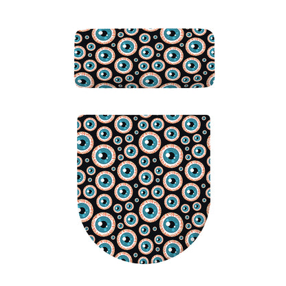Creepy Eyeball Pattern Print Toilet Lid And Tank Cover Set