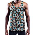 Creepy Eyeball Pattern Print Men's Workout Tank Top