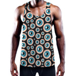 Creepy Eyeball Pattern Print Training Tank Top