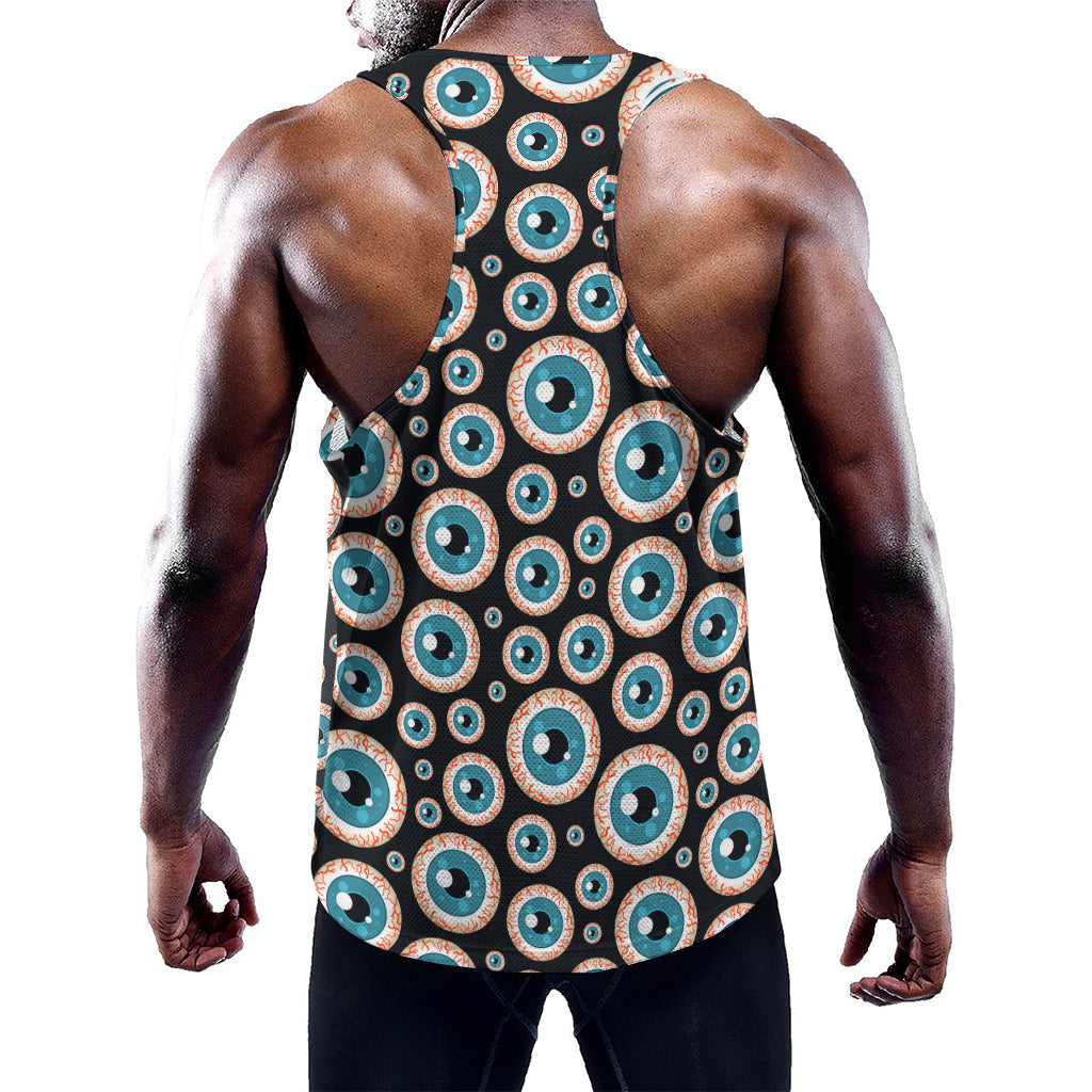 Creepy Eyeball Pattern Print Training Tank Top