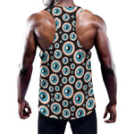 Creepy Eyeball Pattern Print Training Tank Top