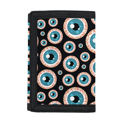 Creepy Eyeball Pattern Print Trifold Wallet