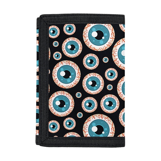 Creepy Eyeball Pattern Print Trifold Wallet