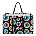 Creepy Eyeball Pattern Print Utility Tote Bag