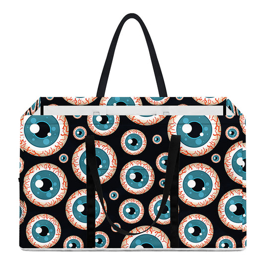 Creepy Eyeball Pattern Print Utility Tote Bag