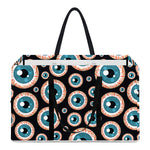 Creepy Eyeball Pattern Print Utility Tote Bag