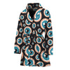 Creepy Eyeball Pattern Print Women's Bathrobe