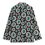 Creepy Eyeball Pattern Print Women's Blazer