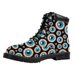 Creepy Eyeball Pattern Print Work Boots