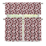 Creepy Red Eyeball Pattern Print 3 Piece Kitchen Curtains
