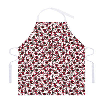Creepy Red Eyeball Pattern Print Adjustable Apron