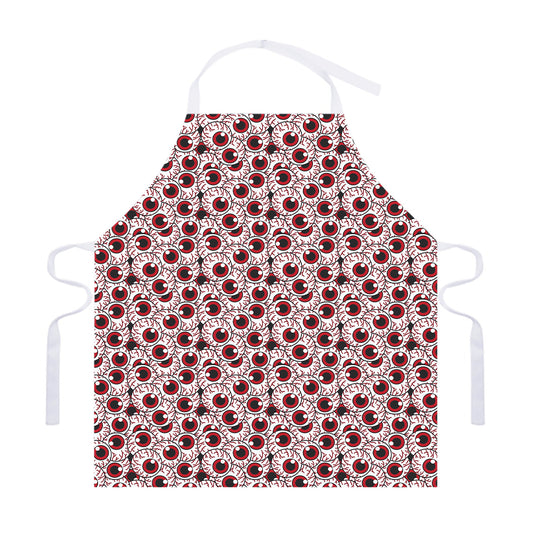 Creepy Red Eyeball Pattern Print Adjustable Apron