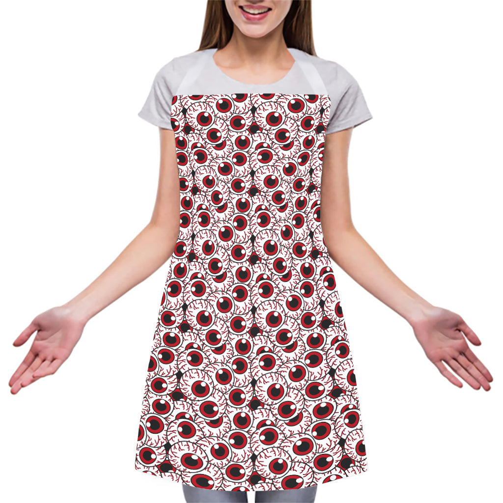Creepy Red Eyeball Pattern Print Adjustable Apron