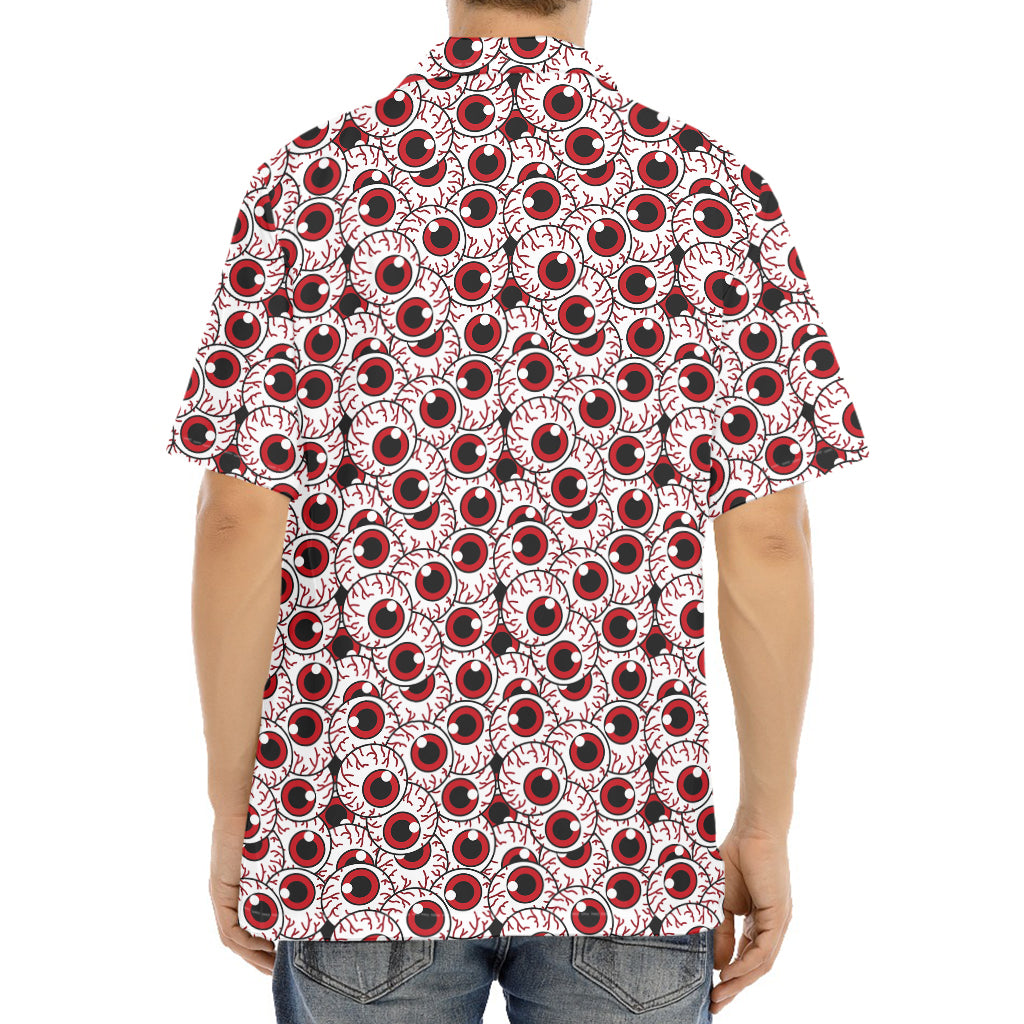 Creepy Red Eyeball Pattern Print Aloha Shirt