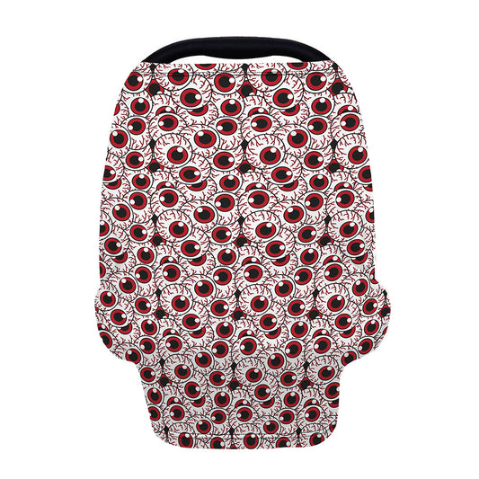Creepy Red Eyeball Pattern Print Baby Seat Cover