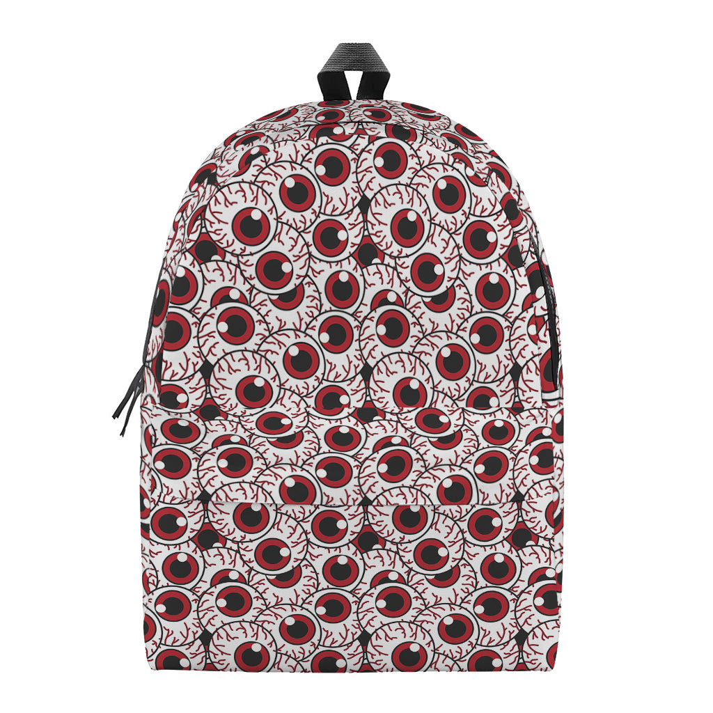 Creepy Red Eyeball Pattern Print Backpack
