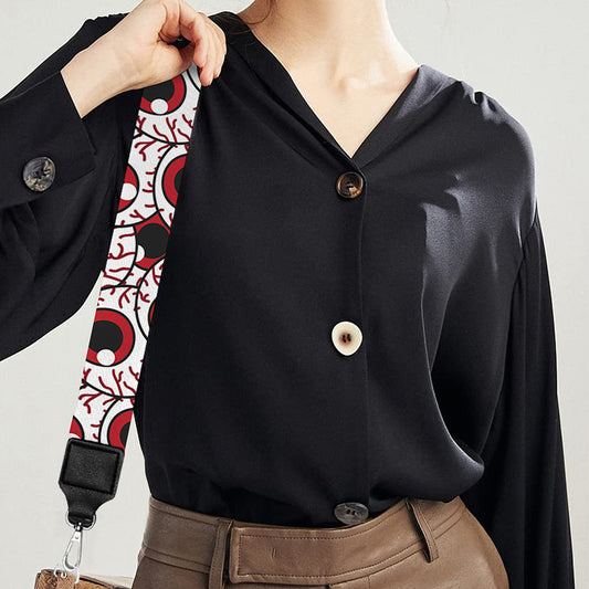 Creepy Red Eyeball Pattern Print Bag Strap