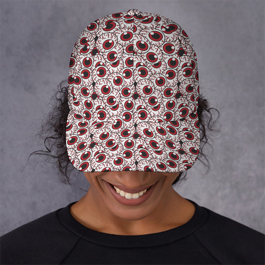 Creepy Red Eyeball Pattern Print Baseball Cap